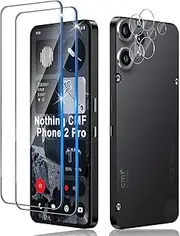 Xunzii Screen Protector for Nothing CMF Phone 2 Pro for Tempered Glass with Camera Protection [2+2 Pieces], 0.33 mm Ultra Clear Film, 9H Hardness Screen Protector, Anti-Scratch Protective Glass