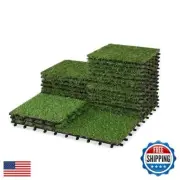 VICTORY RELAX Artificial Grass Turf Tiles Interlocking Set 10 Pieces, Fake Gr