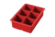 Tovolo King Cube Ice Tray 6 Small Square Cubes Mould Easy Release Apple Red