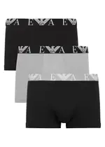 Armani Stretch-cotton Trunks - set of Three - Black - M M