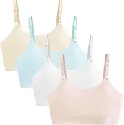 [Nubofy] Girls Training Bra Teen Bras Big Kids Sports Bra 8-10 10-12 12-14 14-16 Years Old Breathable Mesh Design