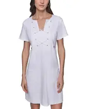 Karl Lagerfeld Paris Linen Blend A Line Dress