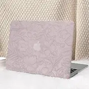 Seorsok Compatible with MacBook Pro 16 inch Case 2024-2021 M4 M3 M2 M1 A3403 A3186 A2991 A2780 A2485,Elegant Leaves Flowers Leather Plastic Hard Shell Case with Keyboard Cover,Purple Blooming Floral