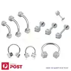 2PCS Dice Labrets Horseshoe Curved Piercing Bar Ring Stud Eyebrow Lip Ear Nose