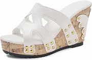 [Generic] Summer Women's Platform Wedge Sandals With Comfort,Women's Studded Vegan Leather Wedge High Heels Sandals
