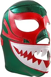 MIL MASCARAS SHARK Adult Lucha Libre Wrestling Mask (pro-fit) Costume Wear - Green, Green, One size