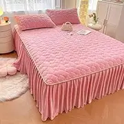 FSNEODYV Bedspread Set, Bed Skirt Bedspread, Bed Skirt Full Bed Long, Bedspread with Ruffle Skirt Oversized King, Ruffle Skirt Bedspread Set, 2 Shams(F,120x200cm/47.2x78.7in)