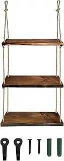 KOLYMAX Hanging Shelves for Wall Rope Hanging Plant Shelf Rustic Wood Floating Shelf for Bathroom Bedroom Farmhouse Home Décor