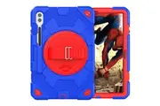 WASSUP Samsung Galaxy Tab S9 Plus/S9 FE+ 12.4 inch 2023 Hand Strap Pencil Holder & Shoulder Strap Kids Super-Blue&Red