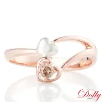 在飛比找momo購物網優惠-【DOLLY】0.10克拉 18K金香檳彩鑽玫瑰金鑽石戒指