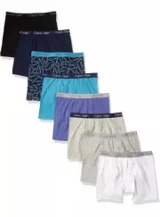 CALVIN KLEIN 8 pc BOXER BRIEF UNDERWEAR Boys Size S