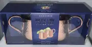 Set of 2 Hammered Moscow Mule Set Copper Collection Mugs 18oz Stainless Lined