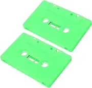 Generic 2pcs Storage Box Cassette Case Cassette Tape Case Cassette Holder Tape Display Case Cassette Organizer Storage Case Tape Holder Organizer Light Green Plastic