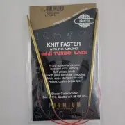 US 6 Circular Knitting Needles Addi Turbo® Lace 4mm 24" Coated Brass NEW