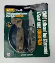 ACCUSHARP ' KNIFE AND TOOL SHARPENER & SPORTS KNIFE COMBO PACK ' CAMO