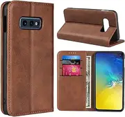 Cavor for Samsung Galaxy S10e Case,for Samsung S10e Case,Cowhide Pattern Leather Case Magnetic Wallet Cover with Card Slots(5.8") -Dark Brown