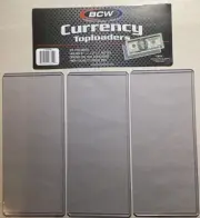 3 BCW Modern Currency Banknote Holder Rigid Toploader Case With Tracking!