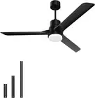 Ceiling Fans with Lights and Remote, 52 Inch Ceiling Fan Outdoor Indoor Black No