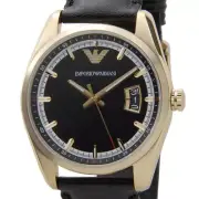 Emporio Armani AR6018 Sportivo Analog Leather Band Stainless Steel Mens Watch