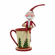 Lori Mitchell 8.00in Cocoa & Cookies Santa, Polyresin, Christmas Mug 15528