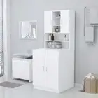 Washing Machine Cabinet Storage Shelf Rack Wooden Laundry Bathroom Cupboard