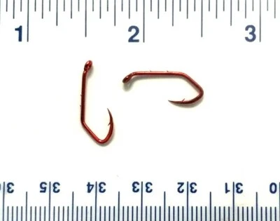 100 Matzuo 140060 Red Chrome Sickle Baitholder Fish Hooks size 8