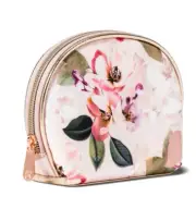 NWT * SONIA KASHUK Limited Edition Round Top Clutch * Make up Case * Floral