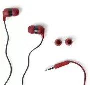 Skullcandy Ink'd Plus In-Ear Earbud - Microphone Noise Isolating Fit, Deep Red