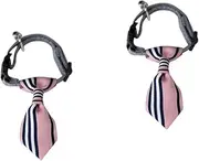 Kisangel Pcs Cotton Canvas Pet Bow Tie Collar Dog Cat Pink Vertical Bar Stainless Steel Buckle No Alterations Needed