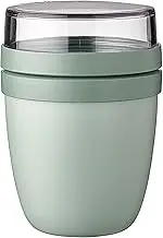 Mepal Overnight Oat jar - Mini - Practical Yoghurt Cup & Muesli Cup - Separate Compartments for Yoghurt & Muesli - Suitable for Freezer, Microwave & Dishwasher - 300 ml + 120 ml - Nordic Sage