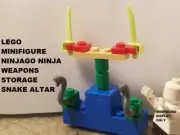 LEGO Minifigure Ninjago Ninja with 2 Swords Weapon Storage Snake Altar
