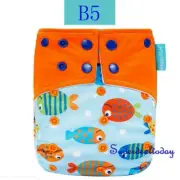 Happy Flute Baby Reusable Double Gusset One Size Cloth Nappy Diaper Cover B5