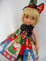Christmas Patchwork Doll Dress & Coat Set For 8" Vogue Ginny By YoYoCottage