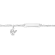 Silver 13cm Childs Id With Angel Charm Bracelet