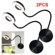 Pair 12V LED Flexible Spot Reading Light Switch Boat Motorhome Camper Caravan
