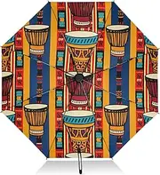 [RPLIFE] Umbrella, Auto Open Close Umbrella Compact Windproof, Compact Size for Backpacks/Handbags - for Travel, Vibrant African Tribal