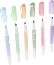 6pcs Dual Tip Vibrant Highlighter Pens with Comfortable Grip for School and Office Supplies Essential Marking Tools for Journaling Note Taking and Drawing