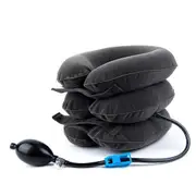 Grey Pain Relief Stretcher Cervical Traction Support Air Inflatable Neck Pillow