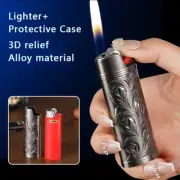 Gas Lighters Small Metal Case Shell Lighters Mini Cover Luxurious Cigar Lighters
