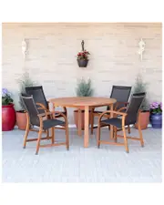 Amazonia Eucalyptus Patio Round Dining Set