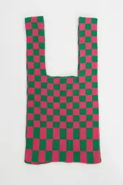 Multi Colour Check Crochet Bag