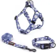 Dog Harness Collar Leash Set - No Pull Pet Adjustable Back Clip Halter Basic Col