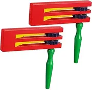 Totority 2pcs Wooden Ratchet Sound Toy Portable Double Layered Matraca Instruments for Boy Girl Safe Noise Maker for Parties and Family Gatherings Enhances Grasping and Hearing Skills