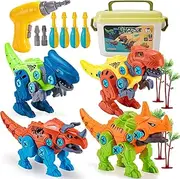 Jasonwell Kids Building Dinosaur Toys - Boys STEM Educational Take Apart Construction Set Learning Kit Creative Activities Games Birthday Gifts for Toddlers Girls Age 3 4 5 6 7 8 Years Old (4pcs)