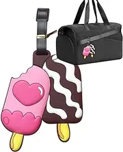 [Generic] Food Luggage Tag Doughnut Ice Cream Colorful & Funny Luggage Tags for Women Travel Baggage Tag Bag Label Backpack Identifier