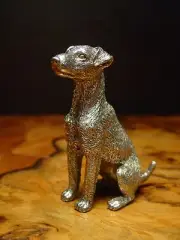 Silver Pewter AIREDALE TERRIER Dog Statue ~ Paperweight ~ Other Uses