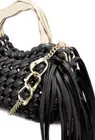 New Aje Black Weave Micro Fringe Frame Bag OS - RRP $425 BNWT