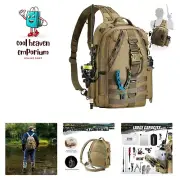 Fishing Tackle Backpack with Rod & Gear Holder, Lightweight Outdoor Water-Res...