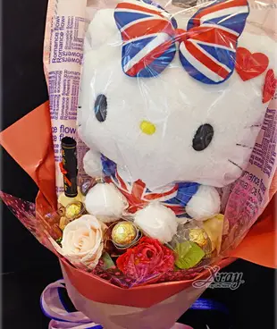 Hello Kitty 45周年 捧花，金莎捧花/花束/畢業花束/畢業典禮/求婚，X射線【Y372162】