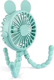 Keweis Stroller Fan Mini Handheld Octopus Fan Baby Fan with Flexible Tripod Wrapped on Stroller, Car Seat, Student Bed, Bike USB Rechargeable Fan, Desk Fan for Office and Baby Room or Outdoor